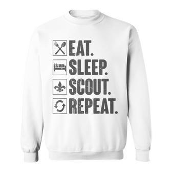 Eat Sleep Scout Repeat Scouting Lover Sweatshirt - Monsterry