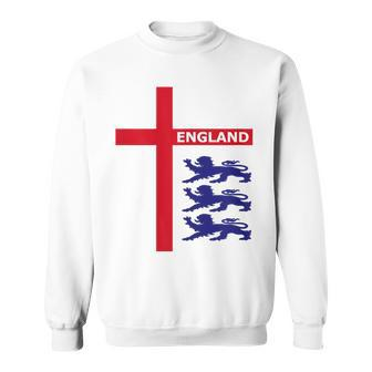 England Flag & Lions Football Fan England Supporter Sweatshirt - Thegiftio UK