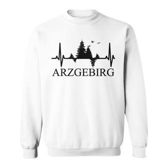 Erzgebirge Heartbeat Forest Motif Arzgebirg Für Erzgebirger Sweatshirt - Seseable