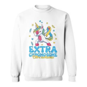 Extra Chromosome T21 Down Syndrome Day Awareness Unicorn Sweatshirt - Seseable