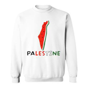 Falasn Palestine Watermelon Map Patriotic Graphic Sweatshirt | Mazezy CA