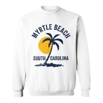Family Vacation Retro Sunset South Carolina Myrtle Beach Sweatshirt - Seseable
