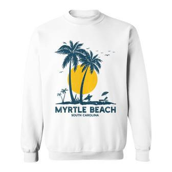 Family Vacation Retro Sunset South Carolina Myrtle Beach Sweatshirt - Monsterry
