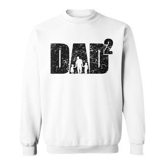 Father's Day Ater Werden Zweifacher Papa Zwei Kinder Sweatshirt - Geschenkecke