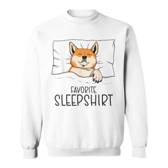 Favorite Sleep Napping Dog Shiba Inu Pajama Sweatshirt - Monsterry