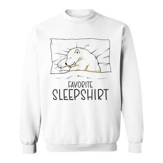 Favorite Sleep Napping Polar Bear Pajama Sweatshirt - Seseable