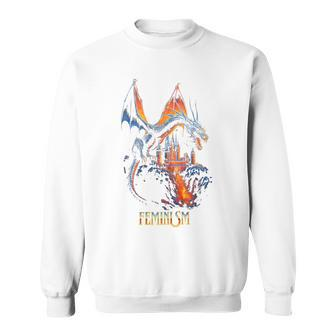Feminism Dragon Fantasy Vintage Sweatshirt - Monsterry AU