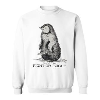 Fight Or Flight Penguin Pun Meme Sweatshirt - Seseable