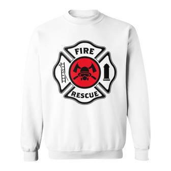 Fire & Rescue Maltese Cross Firefighter Sweatshirt - Monsterry
