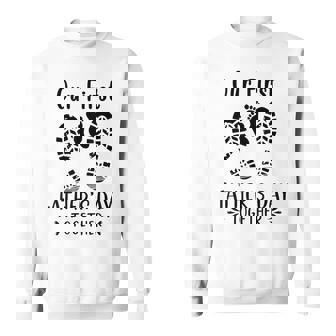 Our First Father's Day Together Happy Father's Day White Ver Sweatshirt | Seseable CA