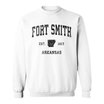 Fort Smith Arkansas Ar Vintage Sports Black Print Sweatshirt - Monsterry