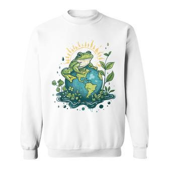 Frog Earth Day Frog Earth Day Green Themed Sweatshirt - Monsterry UK