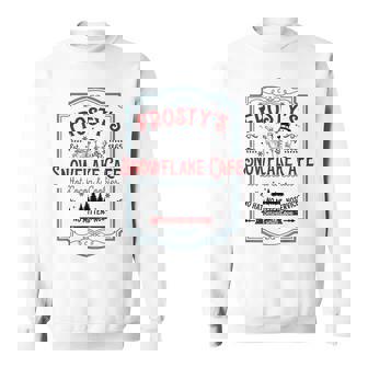 Frosty's Snowflake Cafe With Hot Cocoa And Cookies Christmas Sweatshirt - Thegiftio