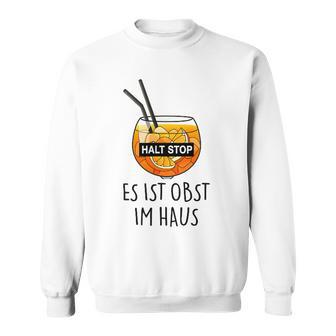Fun Halt Stop Es Ist Obst Im Haus, Aperolian Spray Club Sweatshirt in Weiß - Seseable