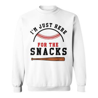 Fantasy Baseball League I'm Just Here For The Snacks Sweatshirt - Seseable