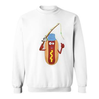 Fishing Hot Dog Vintage Hot Dog Fishermen Sweatshirt - Monsterry