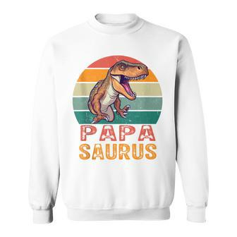 Grandpa Papasaurus Family T-Rex Dinosaur Fathers Days Sweatshirt - Seseable