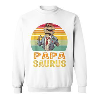 Grandpa Papasaurus T-Rex Dinosaur Fathers Days Family Sweatshirt - Seseable
