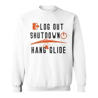 Hang Gliding Log Out Shutdown Sweatshirt - Monsterry