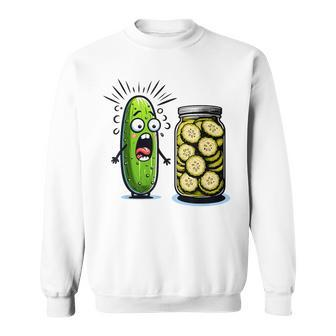 Pickle Surprise A Cucumber And A Jar Of Sliced Pickles Sweatshirt - Seseable
