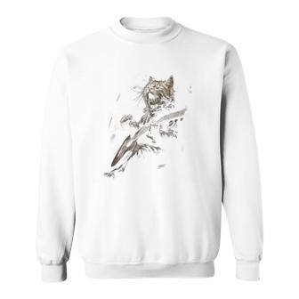 Rock Cat Singing And Playing Guitar Sweatshirt - Monsterry CA
