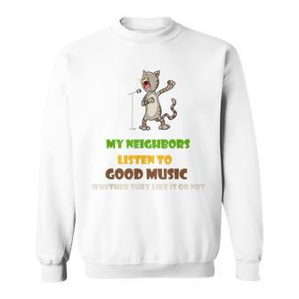 Singing Cat Awesome For Music Lover Sweatshirt - Monsterry UK