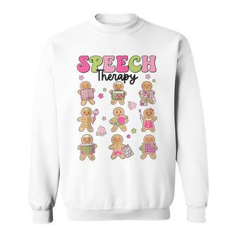 Speech Therapy Gingerbread Cookies Slp Christmas Sweatshirt - Thegiftio UK