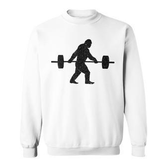 Vintage Distressed Bigfoot Weightlifting Bodybuilding Sweatshirt - Monsterry