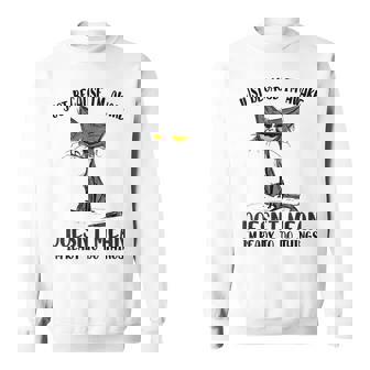Fuuny Cat Lover Just Because I'm Awake Cat Humor Cat Lover Sweatshirt - Thegiftio