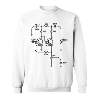 Fuzz Pedal Schematic Diagram Germanium Pnp Circuit Effects Sweatshirt - Monsterry UK