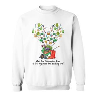 Into The Garden I Go Gardening Tools Heart Outdoor Gardening Sweatshirt - Monsterry UK