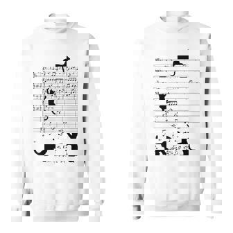 Gatos Divertidos Jugando Con Notas Musicales Camiseta Camisa de entrenamiento - Regaloses