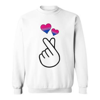 Gay Pride Month Lgbtq Bisexual Korean Finger Heart Love Kpop Sweatshirt - Monsterry UK