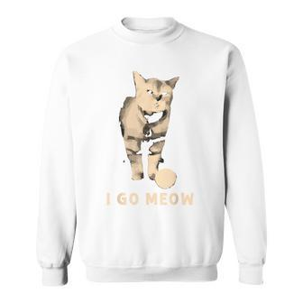 I Go Meow Cute Singing Cat Meme I Go Meow Cat Sweatshirt - Monsterry UK