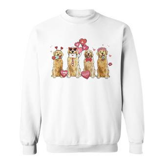 Golden Retriever Valentine's Day Hearts Cute Dog Mom Sweatshirt - Thegiftio