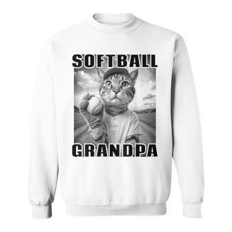 Grandfather Father's Day Softball Grandpa Sweatshirt - Seseable