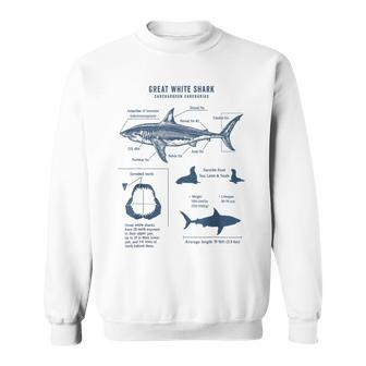 Great White Shark Anatomy Marine Biology Biologist Friend Sweatshirt - Thegiftio UK