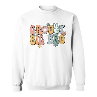Groovy Big Bro Retro Brother Matching Family 1St Birthday Sweatshirt - Seseable