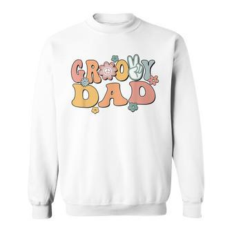 Groovy Dad Retro Father Matching Family 1St Birthday Party Sweatshirt - Seseable