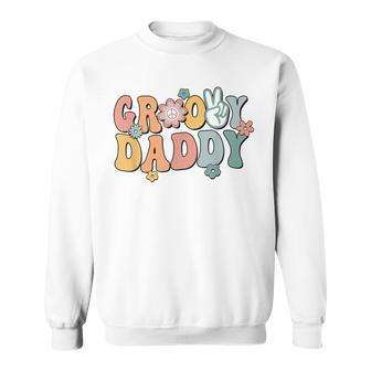 Groovy Daddy Retro Dad Matching Family 1St Birthday Party Sweatshirt | Mazezy