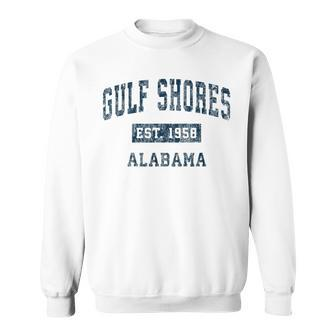 Gulf Shores Alabama Al Vintage Sports Navy Print Sweatshirt - Monsterry AU