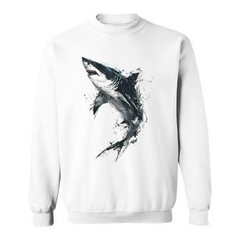 Hai Malerei Kunst Abstrakte Tierzeichnung Grafik Hai Sweatshirt - Geschenkecke