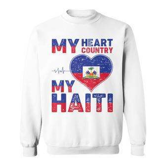 Haitian My Heart Country My Haiti Flag For Men Sweatshirt - Monsterry DE