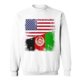 Half Afghan Flag Vintage Afghanistan Usa Sweatshirt - Monsterry AU