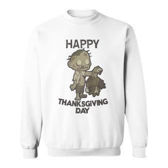 Happy Thanksgiving Day Zombie Sweatshirt - Monsterry DE