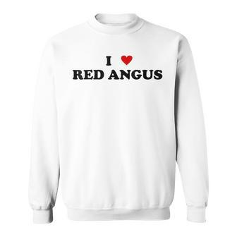 I Heart Breed Cattle Farmer Cow I Love Red Angus Sweatshirt - Monsterry