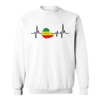 Heartbeat Ethiopian Flag Ethiopia Sweatshirt - Monsterry UK