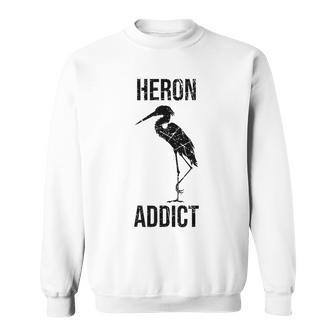 Heron Addict Pun Bird Watching Sweatshirt - Monsterry DE