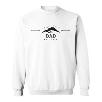 Herren Dad Est 2023 Fels Berg Männer Mann Papa Cool Schwarz Raglan Sweatshirt - Geschenkecke