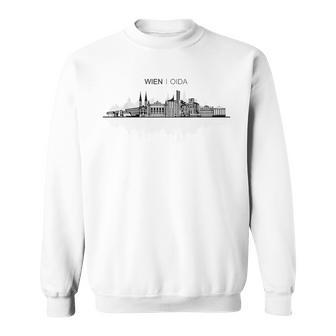 Herren Sweatshirt Wien Skyline, Bedrucktes Sweatshirt für Männer – Weiß - Seseable